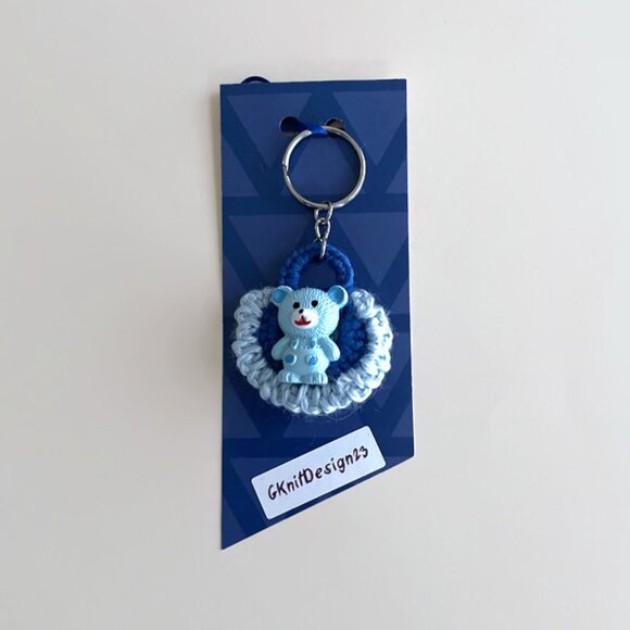 Little Bear Keychain Charm, Crochet Handmade Backpack Charm - Picture 10 of 11